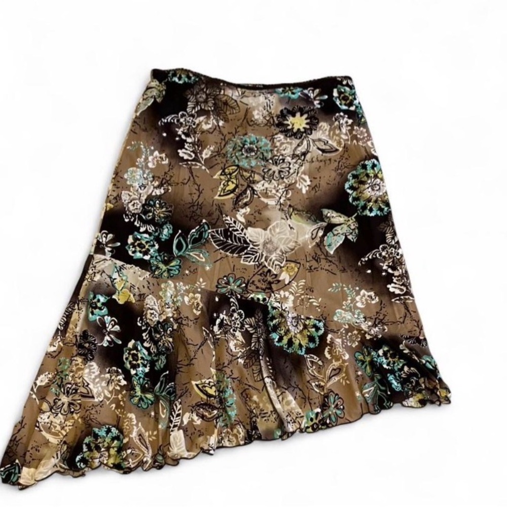 Style & Co. Floral Midi Skirt - Brown and Green